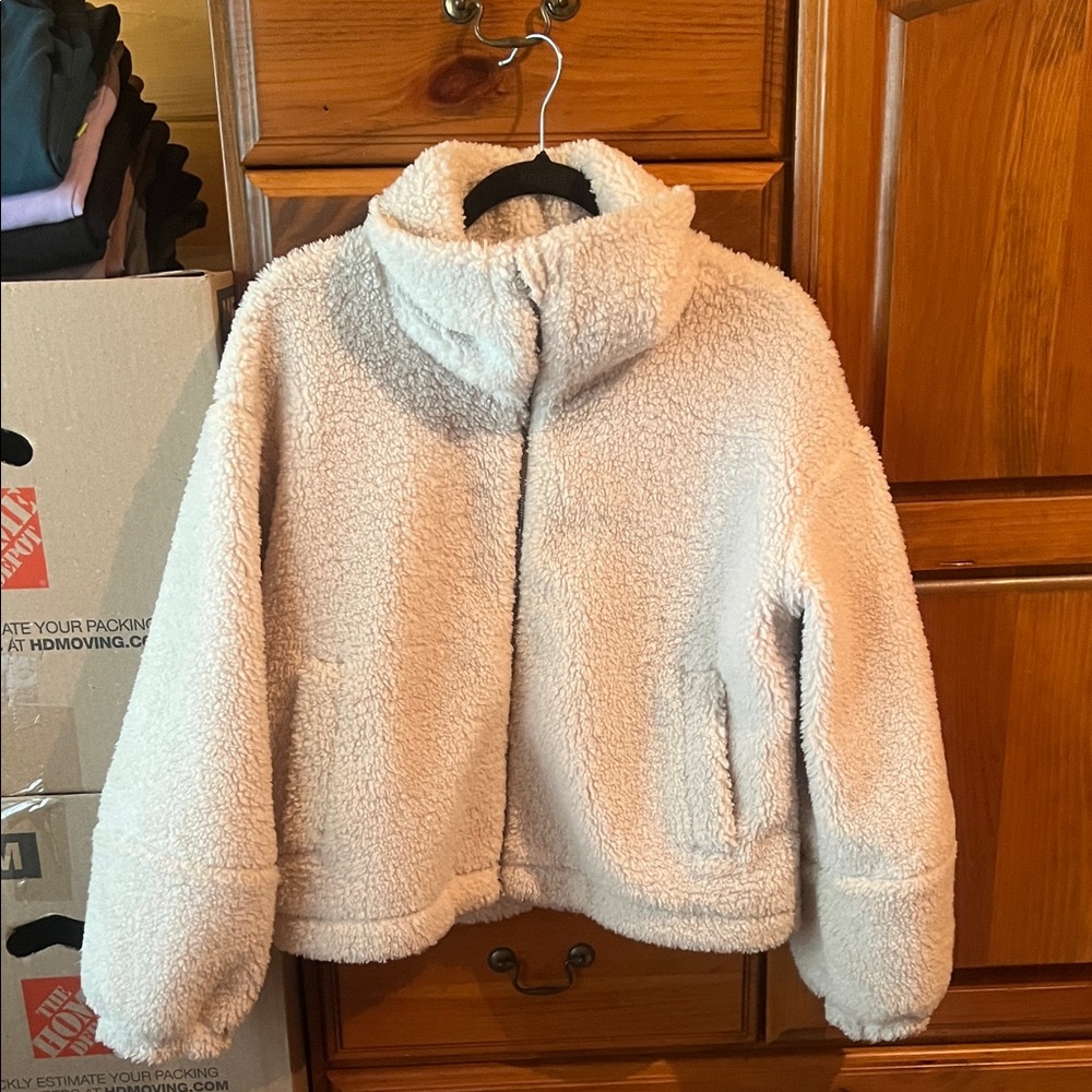 Lululemon Athletica Cinchable Fleece Jacket White Opal